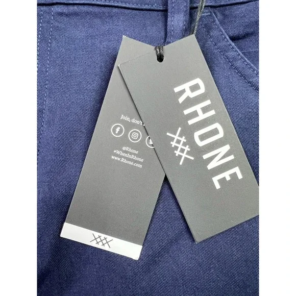 Rhone Pants Mens 38x33 Navy Everyday Twill Five Pocket Slim Straight Fit